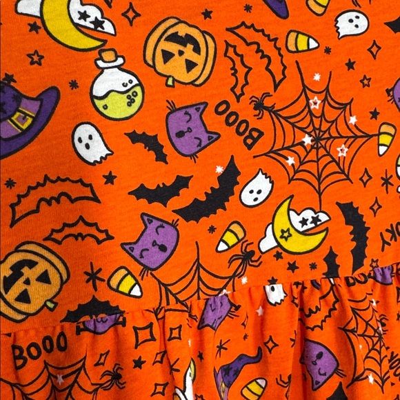 💜3/$15 Children’s Place Halloween Themed Orange Dress - Picture 4 of 7